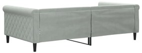 Sofá-cama 100x200 cm veludo cinzento-claro