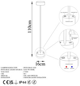 Candeeiro de Pé Keyf – Cobre – Diâmetro 16 cm Altura 111 cm
