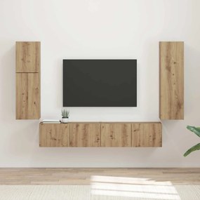 vidaXL Conjunto de móvel de TV 4 pcs Carvalho Artesanal