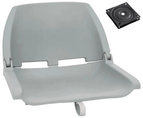 vidaXL 2 pcs conjunto assento de barco dobrável cinzento