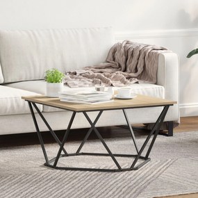Mesa de Centro Carvalho Sonoma 80x80x45 cm Madeira de engenharia