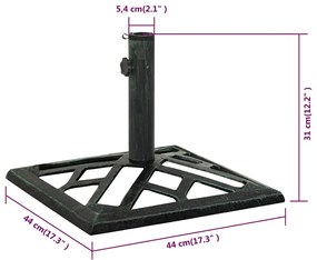 Base para guarda-sol ferro fundido 44x44x31 cm verde