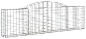 Cestos gabião arqueados 4 pcs 300x30x80/100cm ferro galvanizado