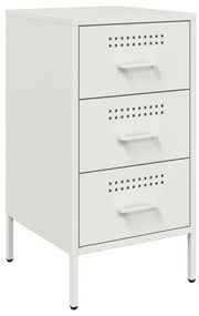 Mesas de cabeceira 2 pcs 36x39x68 cm aço branco