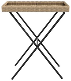Mesa bandeja dobrável 65x40x75 cm vime PE bege