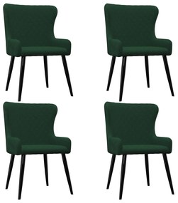 Cadeiras de jantar 4 pcs veludo verde