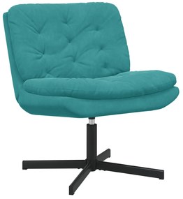 vidaXL Cadeira Relaxante Giratória Turquesa 63 x 75 x 76 cm Veludo