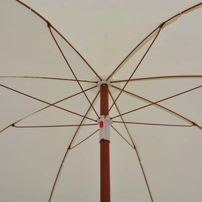 Guarda-sol de jardim com poste de aço 180 cm cor areia