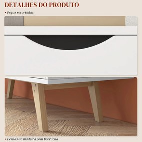 Móvel de TV Moderno para Televisores de até 50 Polegadas com 2 Armários e 2 Prateleiras Abertas 110x39x50 cm Branco