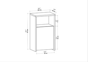 Mesa de Cabeceira Carlin – Branco – 36 cm x 25,3 cm x 61,4 cm