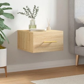vidaXL Mesa de cabeceira montagem na parede 35x35x20 cm cor sonoma