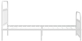 Estrutura de cama com cabeceira e pés 100x190 cm metal branco