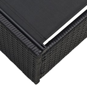 Espreguiçadeira Preta 60x200x27 cm Rattan Sintético
