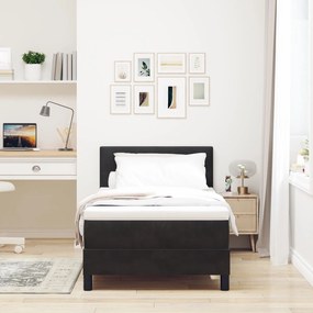 Cama Box Spring com Colchão vidaXL Preta 90x200 cm Veludo