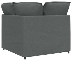 Módulo de sofá canto com almofadas 100 cm cinzento-escuro