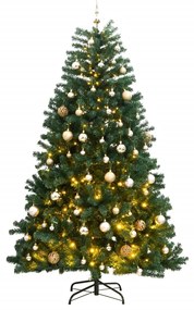 vidaXL Árvore Natal artificial articulada c/ 150 luzes LED+bolas 150cm