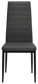 Cadeiras de jantar 4 pcs tecido cinzento-escuro