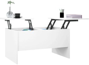 Mesa de centro 80x50x42,5 cm madeira processada branco