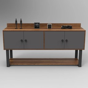 Console MN04 – Walnut/Anthracite – 180x93,2x85 cm
