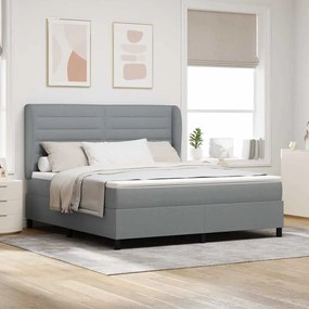 Cama Box Spring com Colchão vidaXL Cinza Claro 180x200 cm Tecido