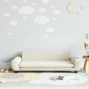 Sofá infantil 100x54x33 cm veludo cor creme