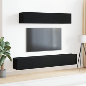 Conjunto de Estante para TV 4 Peças VidaXL Preto Madeira Engineered