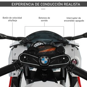 HomCom® Moto Eléctrica Infantil para Crianças 3-8 Anos Batería 12V 2 Motores com Luzes e Sons 110x47x69cm PP