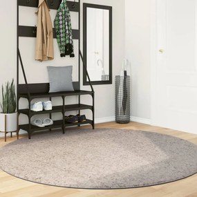 vidaXL Tapete shaggy de pelo alto PAMPLONA Ø 200 cm bege