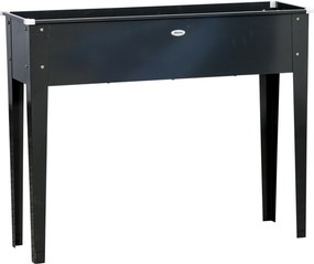 Outsunny Jardineira elevada quadrada horta com orifício de drenagem aço galvanizado 100 x 30 x 80 cm preto | Aosom Portugal