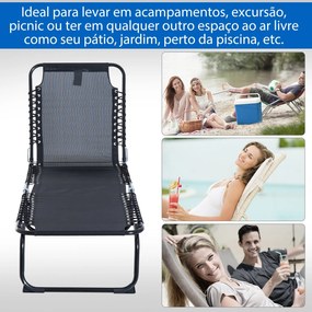 Espreguiçadeira Dobrável e Ajustável em 4 Posições Espreguiçadeira Rec