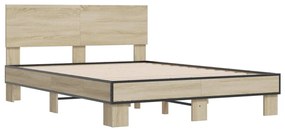 Estrutura de cama 135x190 cm derivados madeira/metal