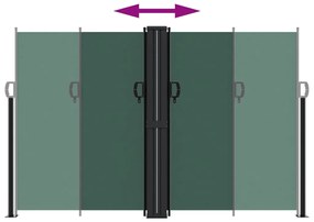 Toldo lateral retrátil 160x1200 cm verde-escuro