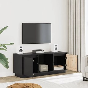 Móvel de TV 110,5x35x44 cm madeira de pinho maciça preto