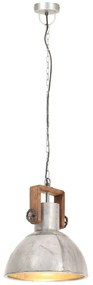 Candeeiro suspenso industrial redondo 25 W 30 cm E27 prateado