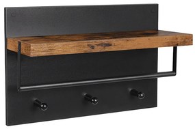 Cabideiro de parede com ganchos e prateleira | VASAGLE | 60 x 40 x 21,5 cm | preto | LWS031B01.