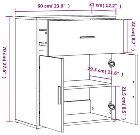 Aparadores 2 pcs 60x31x70 cm derivados de madeira branco