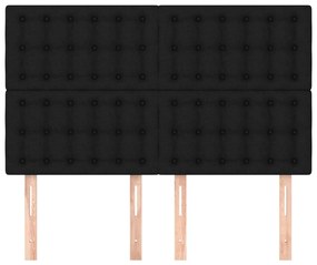 Cabeceira de cama 4 pcs tecido 72x5x78/88 cm preto