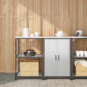 vidaXL Conjunto de Armazenamento de Cozinha com prateleira 2 pcs Prata
