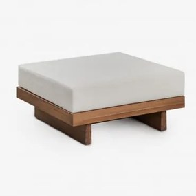 Pufe Dailin De Madeira De Acácia Gardénia Branco - Sklum
