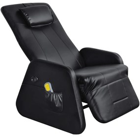 242510 vidaXL Cadeira de massagens couro artificial preto