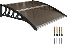 Outsunny Marquise para Portas e Janelas 100x96x26cm Marquise com Proteção para Sol e Chuva com Painéis de Policarbonato | Aosom Portugal