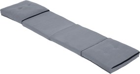 Poltrona chão dobrável de veludo canelado,  com encosto ajustável em 5 posições, 59 x 230 x 15 cm, cinzento