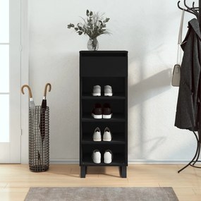 vidaXL Sapateira 40x36x105 cm derivados de madeira preto