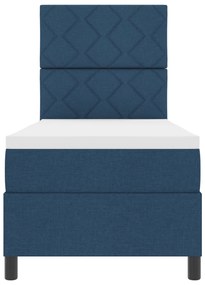 Cama Box Spring com Colchão Azul 80x200 cm Tecido