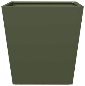 Vaso/floreira de jardim 2 pcs 40x40x40 cm aço verde azeitona