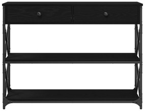 Mesa de Consola vidaXL Preto Carvalho 100x28x75 cm Madeiras Reformadas