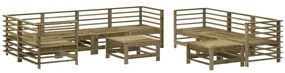 10 pcs conjunto lounge de jardim c/ almofadões pinho impregnado