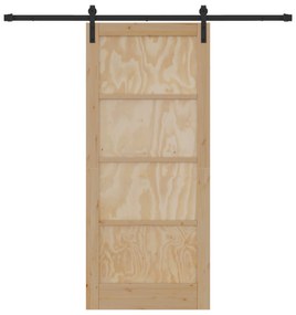 Porta Deslizante vidaXL com Conjunto de Ferragens 86x198.5 cm Madeira