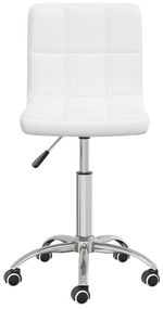 Cadeira de jantar giratória couro artificial branco