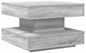 Mesa de centro rotativa a 360 graus 50x50x34,5 cm sonoma cinza